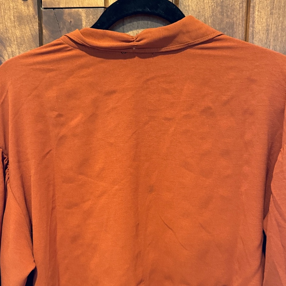 Lumiere Women's Orange Button-Up Blouse - Picture 6 of 8